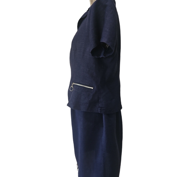 LOUISE PARIS Women Jacket/Blouse and Skirt set 2 Piece Zipper closer Size 14 - Picture 6 of 14